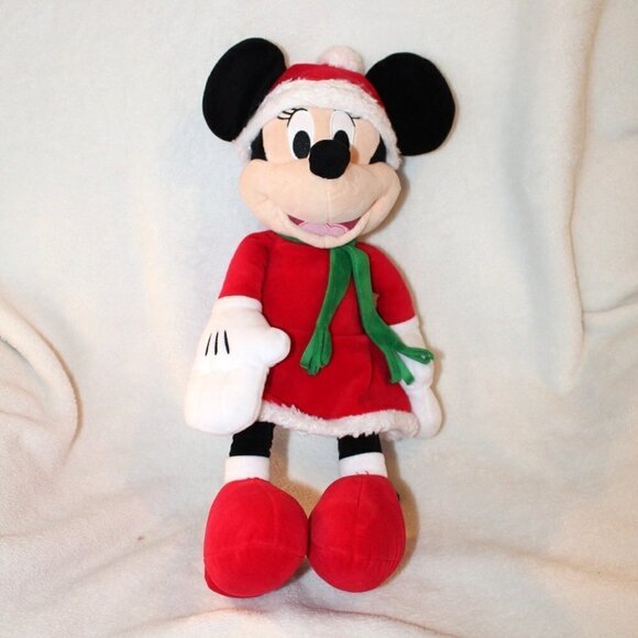 Vintage Disney Christmas Minnie Mouse plush toy red and green 19" - Picture 3 of 10